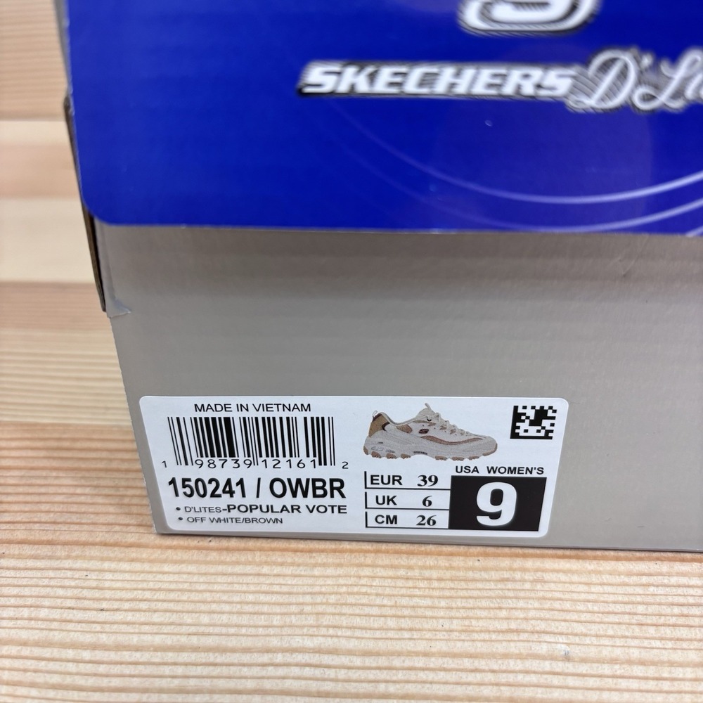 Skechers D'Lites Womens Size 9 Beige White Athletic Walking Shoes Sneakers - Picture 8 of 8